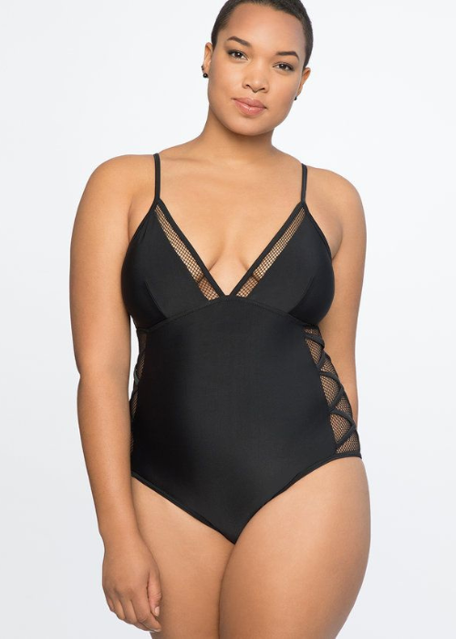 Eloquii Mesh Detail Swimsuit